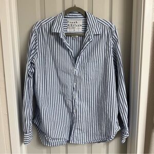 Frank & Eileen - Eileen Relaxed Button-Up Shirt - 💙 Stripes - Large